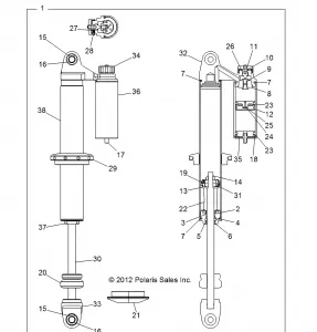 SUSPENSION, FRONT SHOCK (7043778) - R13XT87AA/9EAK (49RGRSHOCKFRT7043778)