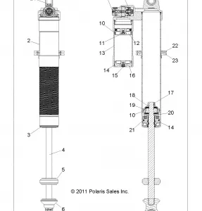 SUSPENSION, REAR SHOCK - R13JT87AD/AL/9EAL/EAO/EAT/EAW/EAP (49RGRSHOCKRR7043794)