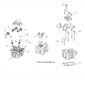 ENGINE, Головка блока цилиндров, CAMS and VALVES - Z14VH57AD/6EAI/6EAW (49RGRCYLINDERHD14RZR570)