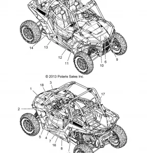 BODY, Наклейки - Z14ST1EFX (49RGRDECAL14RZR1KI)