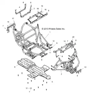 CHASSIS, MAIN Рама AND SKID PLATES - Z14ST1EFX (49RGRРама14RZR1000)