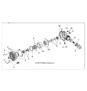 DRIVE TRAIN, FRONT GEARCASE - Z14ST1EFX (49RGRTRANS14RZR1000)