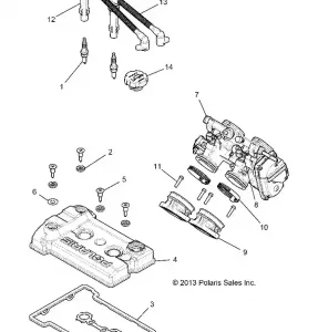 ENGINE, THROTTLE Кузовные детали AND Клапанная крышка - Z14ST1EFX (49RGRTHROTTLEКузовные детали14RZR1000)