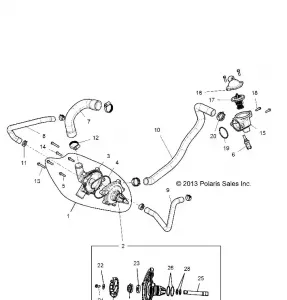 ENGINE, WATERPUMP AND BYPASS - Z14ST1EFX (49RGRWATERPUMP14RZR1000)