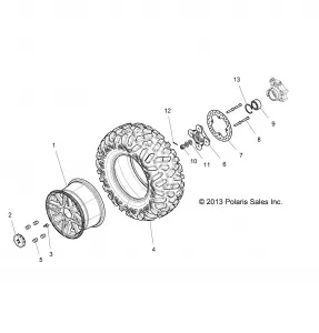 WHEELS, REAR - Z14ST1EFX (49RGRWHEELRR14RZR1000)