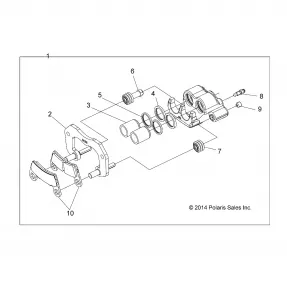 BRAKES, REAR CALIPER - Z15VCE87AT/AV (49RGRCALIPERRR15RZR900)