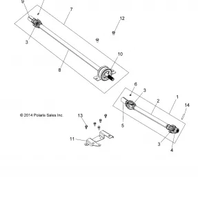 DRIVE TRAIN, FRONT PROP SHAFT - Z15VCE87AT/AV (49RGRSHAFTPROP15RZR900)