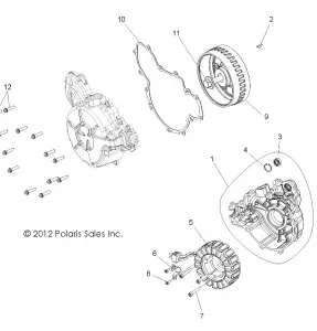 ENGINE, STATOR and COVER - Z15VCE87AT/AV (49RGRMAGNETOCVR13900XP)