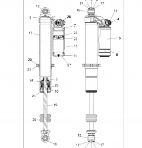 SUSPENSION, FRONT SHOCK - Z15VCE87AT/AV (700017)