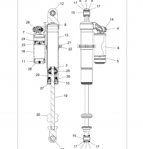 SUSPENSION, REAR SHOCK - Z15VCE87AT/AV (700019)