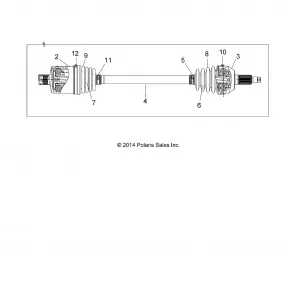 DRIVE TRAIN, REAR HALF SHAFT - Z15VA87 ALL OPTIONS (49RGRSHAFTDRIVERR15RZR900)