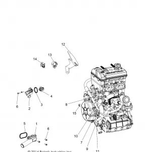 ENGINE, Охлаждение, THERMOSTAT and BYPASS - Z15VA87 ALL OPTIONS (49RGRTHERMO15RZR900)