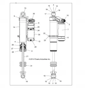 SUSPENSION, FRONT SHOCK INTERNALS - Z15VAX87AL (49RGRSHOCKFRT7442890)