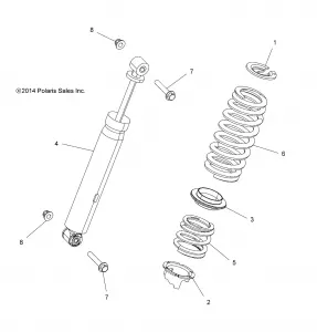 SUSPENSION, REAR SHOCK - Z15VA87 ALL OPTIONS (49RGRSHOCKRR7044132)