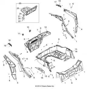 BODY, REAR RACK AND FENDERS - Z15VBA87AJ/LJ/E87AK/AM/AT/LT/AL/AV (49RGRRACKMTG15RZR900)