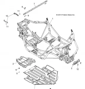 CHASSIS, MAIN Рама AND SKID PLATE - Z15VBA87AJ/LJ/E87AK/AM/AT/LT/AL/AV (49RGRРама15RZR900)