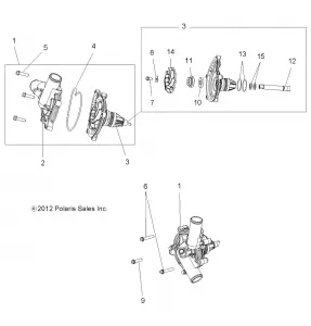 ENGINE, Охлаждение, WATERPUMP - Z15VBA87AJ/LJ/E87AK/AM/AT/LT/AL/AV (49RGRWATERPUMP13900XP)