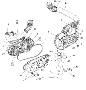 DRIVE TRAIN, CLUTCH COVER AND DUCTING - Z15VDE99AT/AV/AW/LP/EW/AO/AP/AZ/NV/NW/K99AA/AU (49RGRCLUTCHCVR151000)