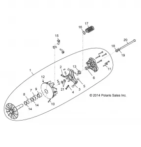 DRIVE TRAIN, PRIMARY CLUTCH - Z15VDE99AT/AL/AV/AW/LP/EW/AO/AP/AZ/NV/NW/K99AA/AU (49RGRCLUTCHDRV151000)