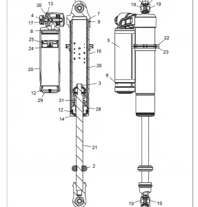 SUSPENSION, FRONT SHOCK (7044374/5) - Z15VDE99AT/AL/AV/AW/LP/EW/AO/AP/AZ/NV/NW/K99AA/AU (700208)