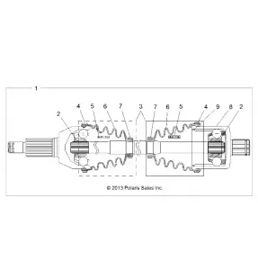 DRIVE TRAIN, REAR HALF SHAFT - Z15VFE99AT/AV/AP (49RGRSHAFTDRIVERR14RZR1000)