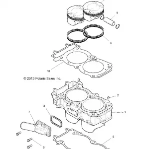 ENGINE, CYLINDER AND PISTON - Z15VFE99AT/AV/AP (49RGRCYLINDER14RZR1000)