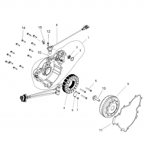 ENGINE, STATOR AND FLYWHEEL - Z15VFE99AT/AV/AP (49RGRSTATOR1510004)