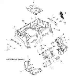 BODY, REAR RACK and FENDERS - Z16VHA57A2/EAK/AS (49RGRRACKMTG13RZR600)