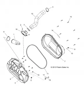 DRIVE TRAIN, CLUTCH COVER and DUCTING - Z16VHA57A2/EAK/AS (49RGRCLUTCHCVR14RZR570)