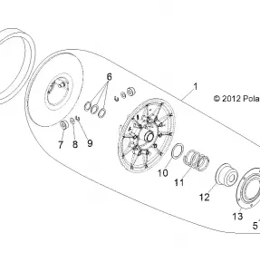 DRIVE TRAIN, SECONDARY CLUTCH - Z16VHA57A2 (49RGRCLUTCHDVN1323038)