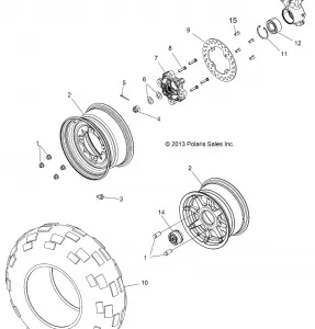 WHEELS, FRONT - Z16VHA57A2/EAK/AS (49RGRWHEELFRT14RZR570)