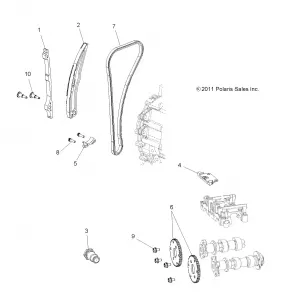 ENGINE, CAM CHAIN and SPROCKET - Z16VHA57FJ (49RGRCAM12RZR570)