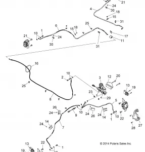 BRAKES, BRAKE LINES AND MASTER CYLINDER - Z16VA87 ALL OPTIONS (49RGRBRAKELINES15RZR900)