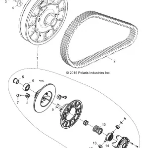 DRIVE TRAIN, SECONDARY CLUTCH - Z16VDE99AF/AM/LM/AS/M99AM (700926)