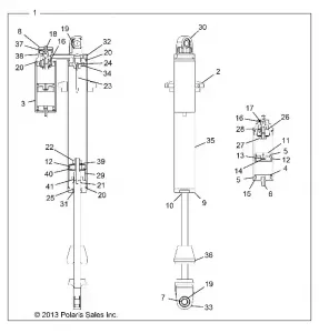 SUSPENSION, FRONT SHOCK INTERNALS - Z16VDE99AF/AM/LM/AS/M99AM (49RGRSHOCKFRT14RZR1000)