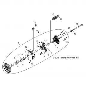 DRIVE TRAIN, PRIMARY CLUTCH - Z17VBE99AR/AL/AE (700335)