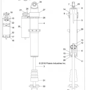 SUSPENSION, REAR SHOCK INTERNALS - Z17VBE99AR/AL/AE (701846)