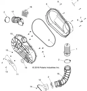 DRIVE TRAIN, CLUTCH COVER AND DUCTING - Z17VAE87NK (701069)