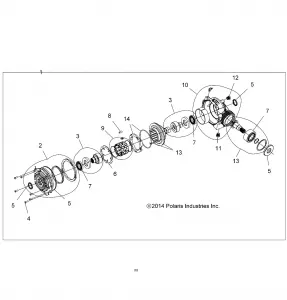 DRIVE TRAIN, FRONT GEARCASE INTERNALS (IF BUILT BEFORE 8/29/16) - Z17VBE87AB/AK/AM/LK (49RGRTRANS1333243)