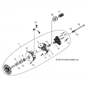 DRIVE TRAIN, PRIMARY CLUTCH -Z17VBA87A2/E87AB/AK/AM/LK (49RGRCLUTCHDRV1323181)