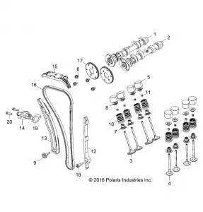 ENGINE, VALVES and CAMSHAFTS - Z17VBS87C2/CB/E87F2 (701096)