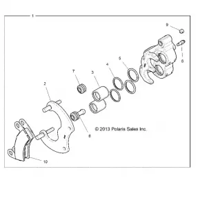 BRAKES, REAR CALIPER - Z17VFE92AK/AM/AB (49RGRCALIPERRR14RZR1000)