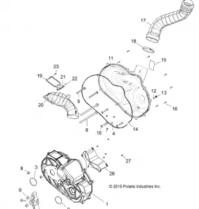 DRIVE TRAIN, CLUTCH COVER AND DUCTING - Z17VFE92NG/NK/NM (700443)