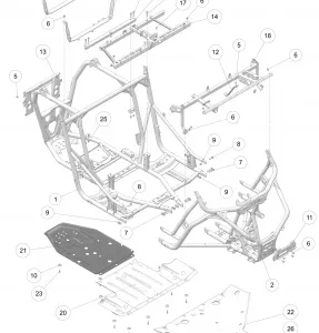 CHASSIS, MAIN Рама AND SKID PLATES - Z17VDR99AZ (C701181)