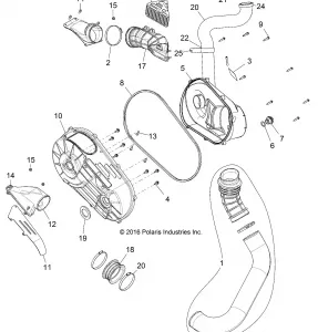 DRIVE TRAIN, CLUTCH COVER AND DUCTING - Z17VD_99AK/AM/AW/AZ/LW (701182)