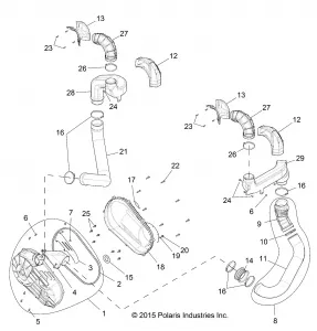 DRIVE TRAIN, CLUTCH COVER AND DUCTING - Z17VDM99AM (700286)