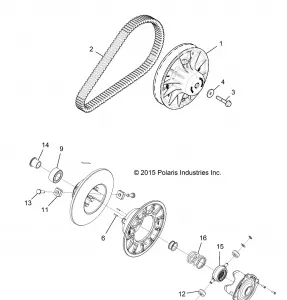 DRIVE TRAIN, SECONDARY CLUTCH - Z17VDE99FM/S99FM/CM (700415)