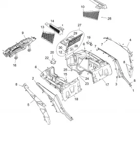 BODY, REAR RACK AND FENDERS - Z17VFE99AM/AW/LW/AP/M99AB (49RGRRACKMTG1510004)