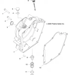 ENGINE, Картер COVER, RH - Z18YAV17B2/B8/N2/N8 (49RGRCRANKCVRRH09RZR170)