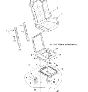 BODY, Сидение ASM. AND SLIDER - Z18VCE87BK/BU/BR/LU (701153)